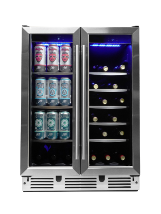 24″ Under Counter French Door Beverage Center in Stainless Steel